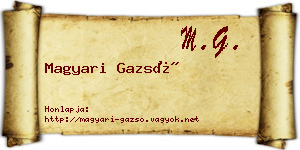 Magyari Gazsó névjegykártya